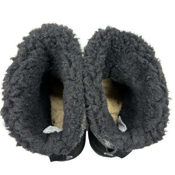 BearPaw Virginia 2133 Black Suede Wool Blend Ankle Snow Boot Unisex Youth Size 5 - Picture 7 of 11